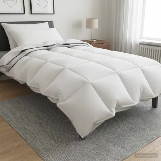 vidaXL Dynesæt 3 dele 155 x 220 cm Bambus Hvid