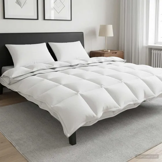 vidaXL Dynesæt 3 stk. 200 x 240 cm Bambus Hvid