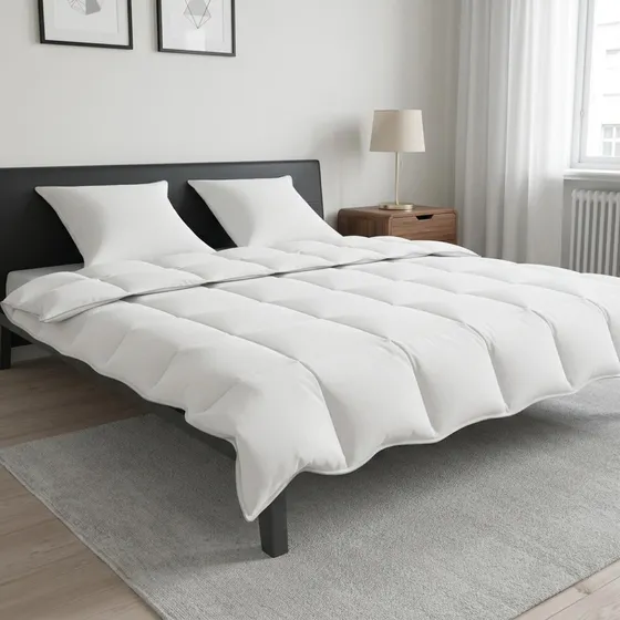 vidaXL Dyneasæt 200x240 cm Hvid - Bomuld & Bambus