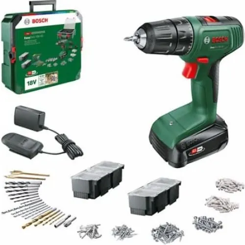 Bosch EasyDrill 18V-40 Akku boremaskine/skruemaskine med 241-delt sæt