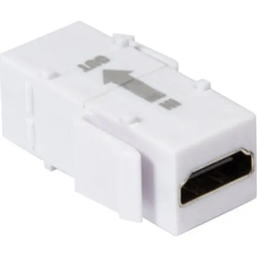 Keystone HDMI stik med repeater, 2 x HDMI hun, Hvid