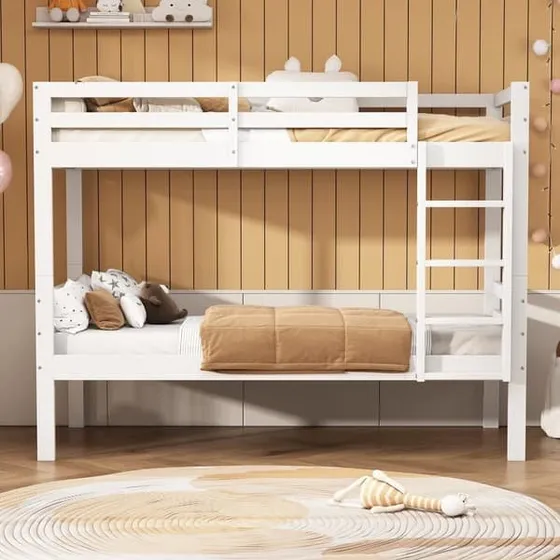 Køjeseng til børn 90x200 cm i hvidt fyrretræ – kan deles
