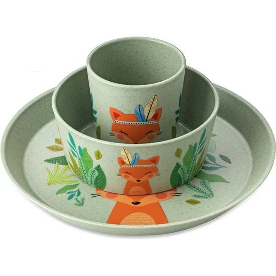 Koziol Harry 3-delers børnesæt - organic green (ræv)