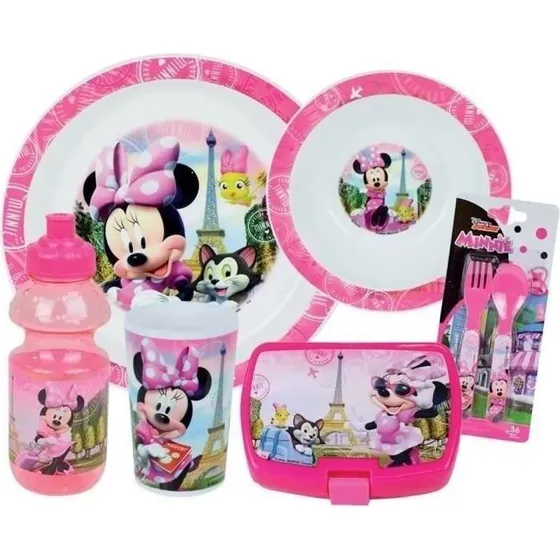 Disney Minnie Mouse 6-delings spisesæt - Fun House 006377