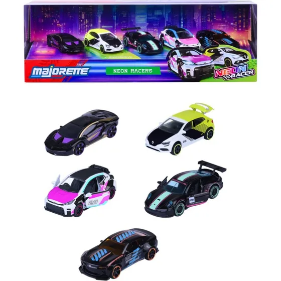 Majorette Neon Racer 5-dele gavepakke - 1:64 die-cast biler