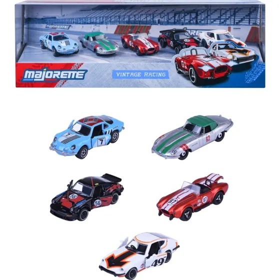 Majorette Vintage Racing 5-stk. gavepakke med die-cast racerbiler