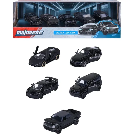 Majorette Black Edition 5-delers gavepakke med metalbiler