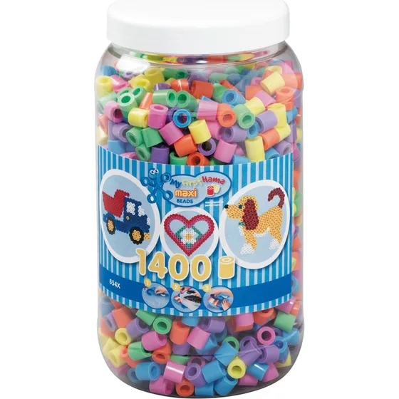 Hama Maxi perler i bøtte - 1400 stk. Pastelfarver