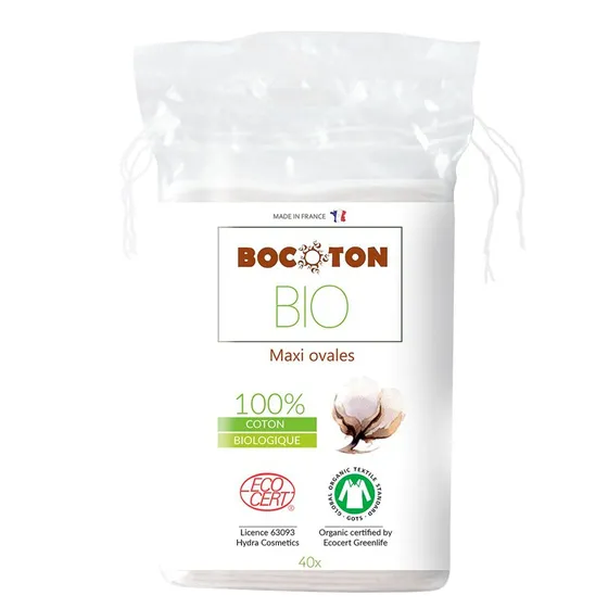 Biolife Maxi ovale vatrondeller af økologisk bomuld - 40 stk.