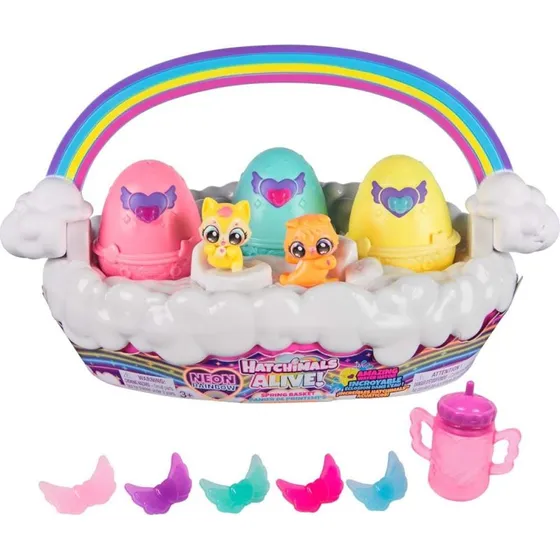 Hatchimals Alive Neon Rainbow Forårskurv (3 figurer)