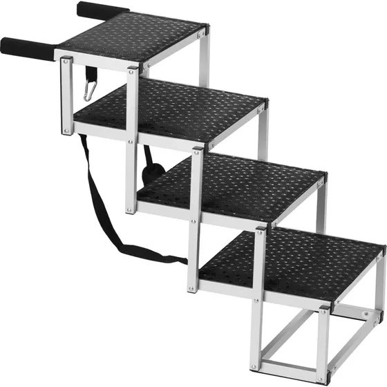 Hundetrappe 4-trins sammenklappelig aluminium, 78.5x64.5 cm