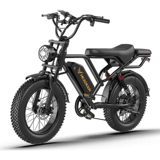 Headeer BK20 El-cykel – 20" Fat Bike, 48V 15Ah, Sort