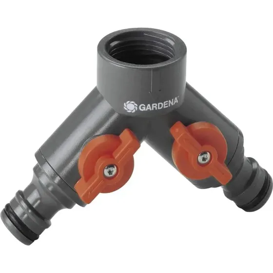GARDENA 2-vejs ventil 1/2"-3/4" til hanekobling