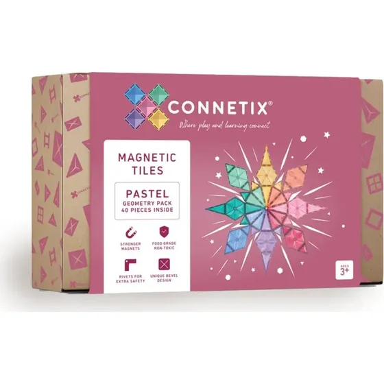 Connetix Geometry Pack - 40 dele magnetsæt (pastel)