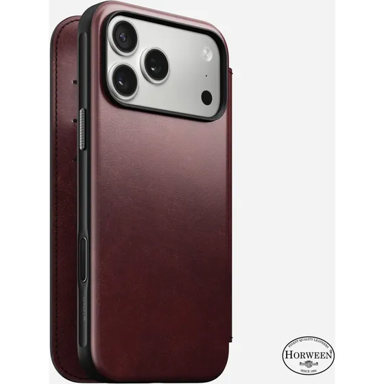 Nomad Modern Leather Folio til iPhone 17 Pro Max - Bourgogne