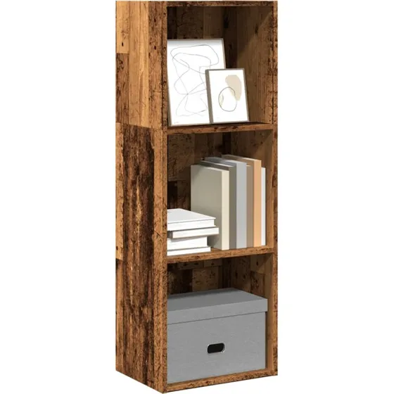 Bogreol 40x30x114 cm i konstrueret antikt træ