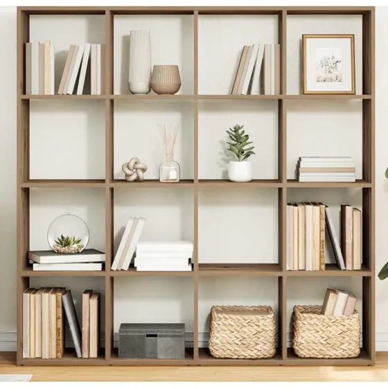 Bogskab 102x29x143 cm i konstrueret træ - egetræslook