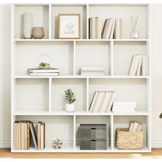 Hvid bogreol 132x29x141,5 cm i konstrueret træ