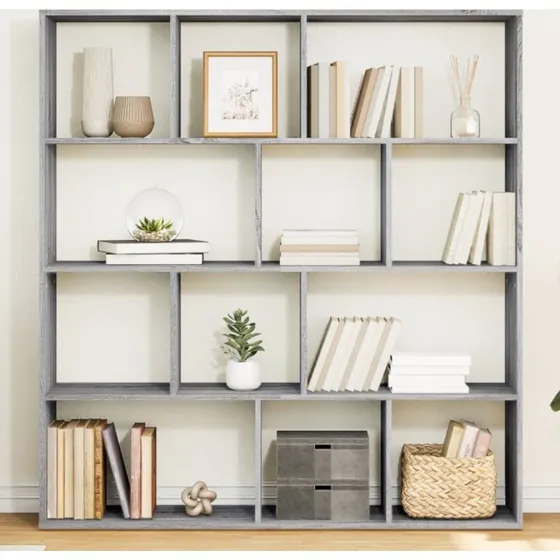 Bogreol 132x29x141,5 cm - Gr Sonoma-eg, 12 rum