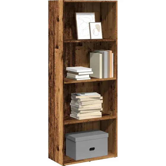 Bogreol 60×30×152 cm i konstrueret træ – antik finish