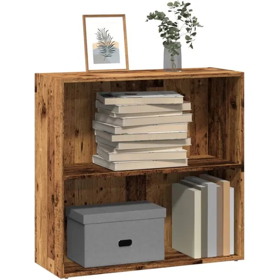 Bogreol 60x30x77 cm – konstrueret træ, gammelt trælook