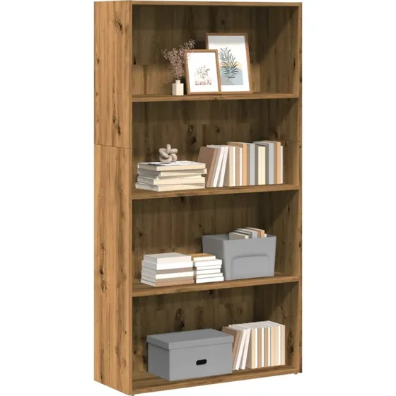 Bogreol 80x30x152 cm i konstrueret træ (kunsteg)