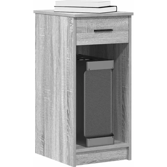 Computertårnstativ med skuffe 35x45x77 cm - Grå Sonoma-eg
