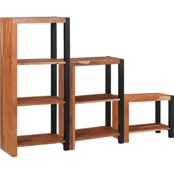 Bogreol i massivt akacietræ 50 x 30 x 110 cm - brun