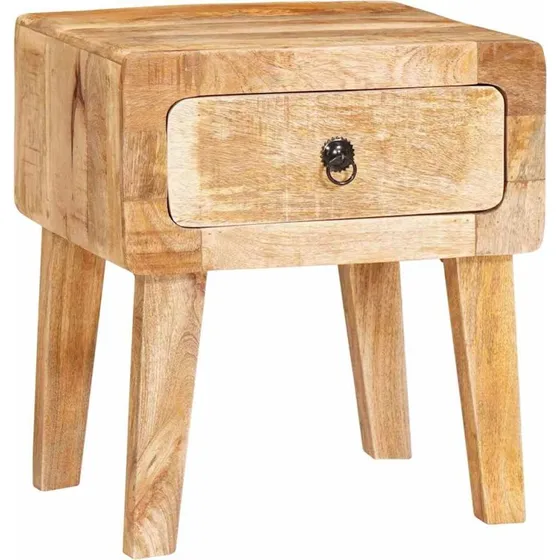 Endebord med skuffe i massivt mangotræ 40x32x46 cm