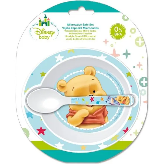 Peter Plys 2-dele spisesæt, blå – BPA-fri, 10+m