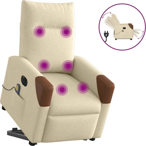 Elektrisk massagestol med løftefunktion – creme