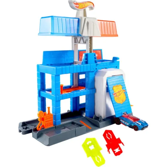 Hot Wheels City politistation med politibil og bane