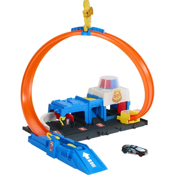 Hot Wheels City Super Police Station med loop og ramper