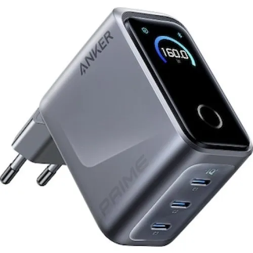 Anker Prime 160W 3-port væglader - Sølv