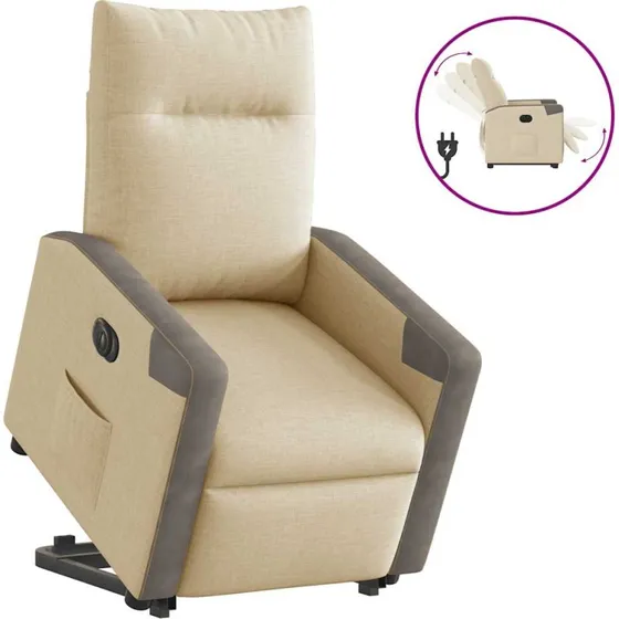 Eldrevet lænestol med løftefunktion – creme