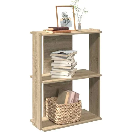 Bogreol 60x30x80 cm, 3 hylder - Sonoma Eg