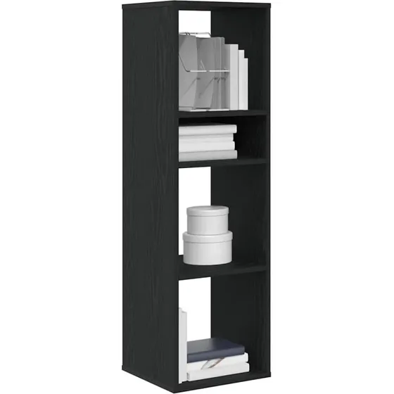 Bogreol i konstrueret træ 34x31x112 cm - Sort