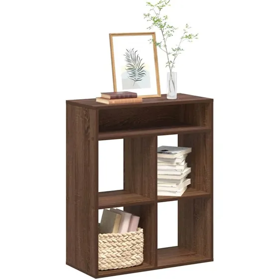 Bogreol i konstrueret træ 66x31x80 cm – egetræsfarve