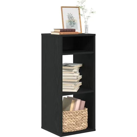 Bogreol i konstrueret træ 34x31x80 cm - sort