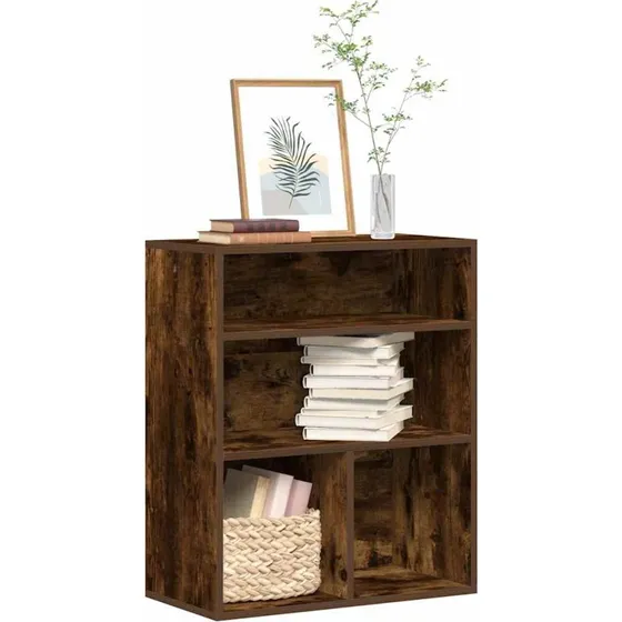 Bogreol 60x30x71,5 cm konstrueret træ – røget egetræ