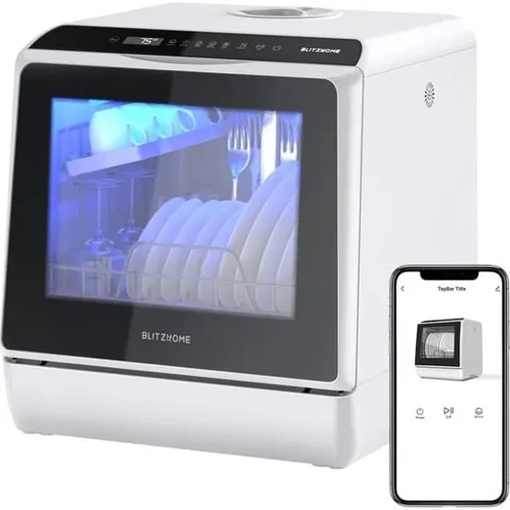 BlitzHome BH4CDW Smart Mini Bordopvaskemaskine med App-styring