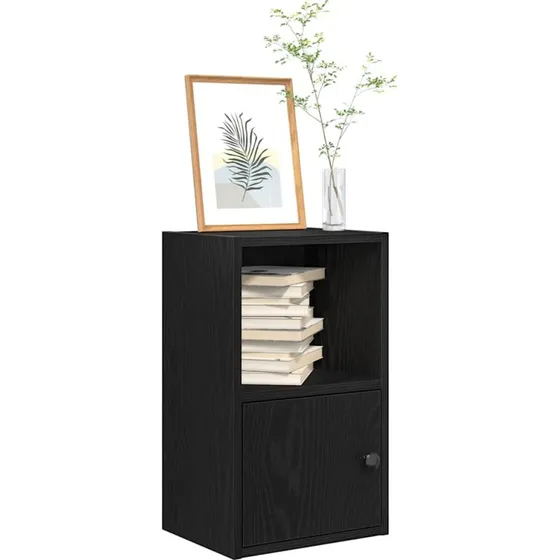 Bogreol 31x24x52 cm i sort-eg - konstrueret træ