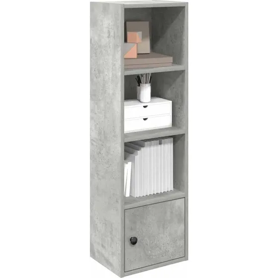 Bogreol i konstrueret træ 31x24x102 cm – betongrå