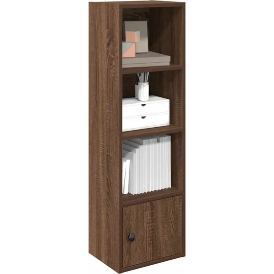 Smal bogreol 31x24x102 cm i konstrueret træ, egetræsfarve