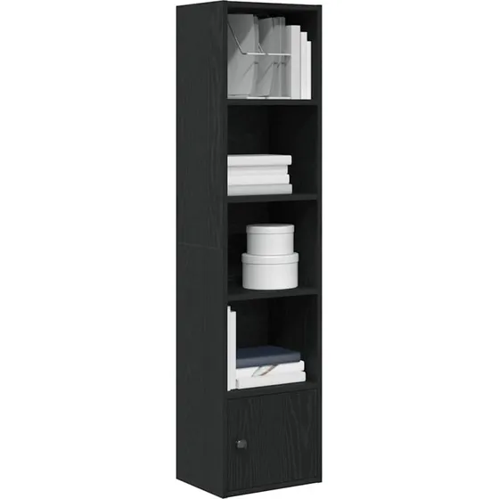 Bogreol 31x24x127 cm i konstrueret træ, sort-eg