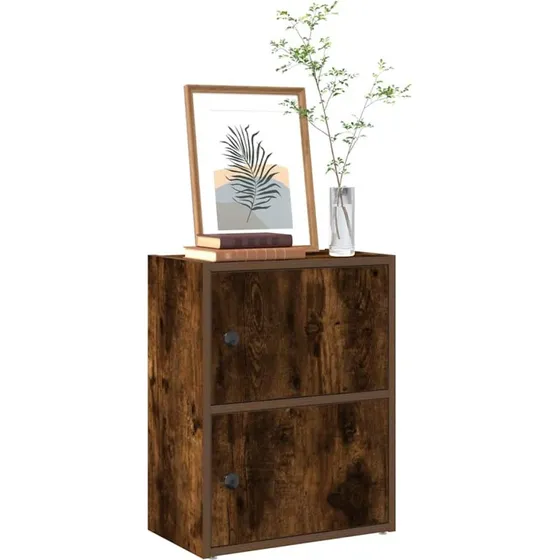 Bogreol i konstrueret træ 40x24x52 cm – røget egetræ