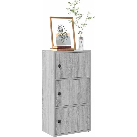 Bogreol 40x24x77 cm – Konstrueret træ, Grå Sonoma-eg