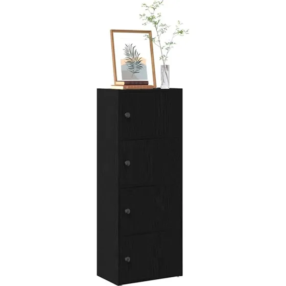 Bogreol i konstrueret træ 40x24x102 cm – Sort-eg