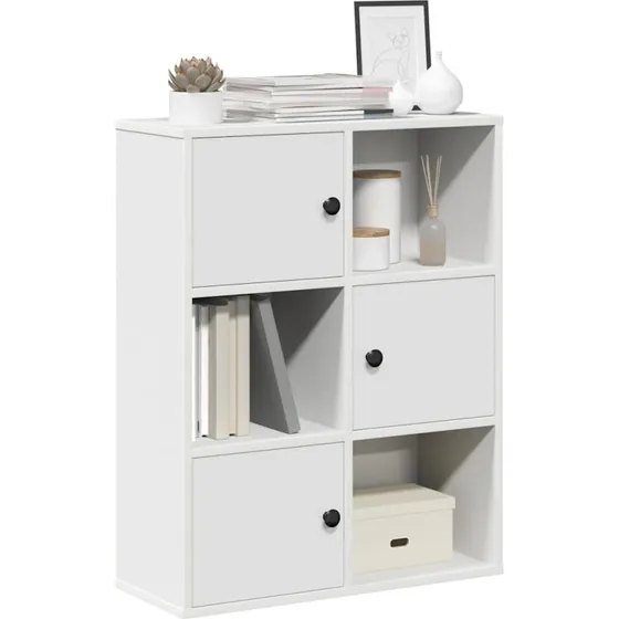 Hvid bogreol 60x24x76,5 cm i konstrueret træ