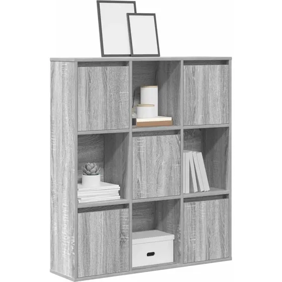 Bogreol 89x24x101,5 cm i grå Sonoma-eg